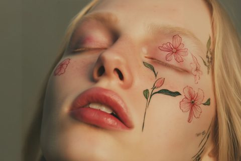 Floral Face Art Portrait