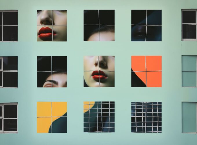 Fragmented Visage in Geometric Abstraction