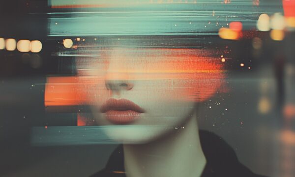 Abstract Portrait with Blurred Overlay